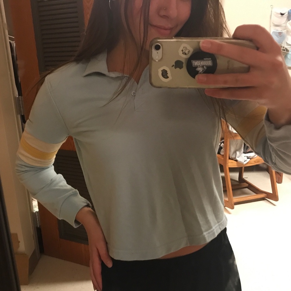 Blue tillys polo crop top